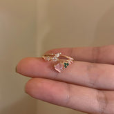 Sweet love flower color treasure Ring -J3102G
